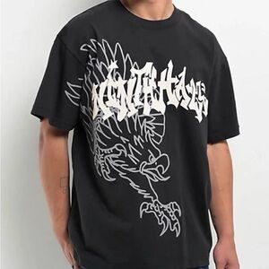 Men's Black Graphic Tee with Bold Design